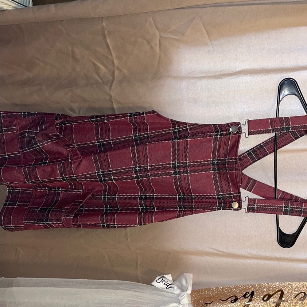 Plaid Burgundy mini dress